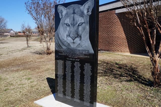 Class of 1970, memorial Stone located in front of the school.