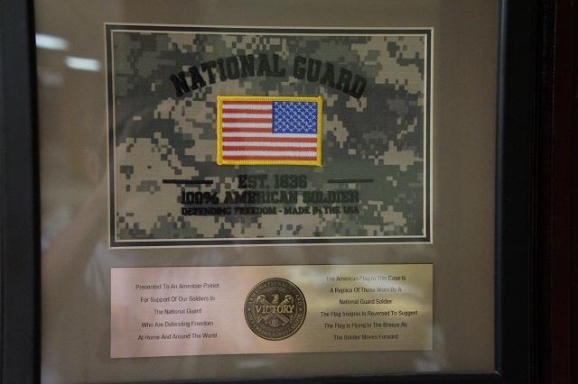 National Guard Plaque in front of the Counselors office.