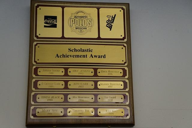 Scholastic Acheivement Award. Kyle Key won this award in 1999.