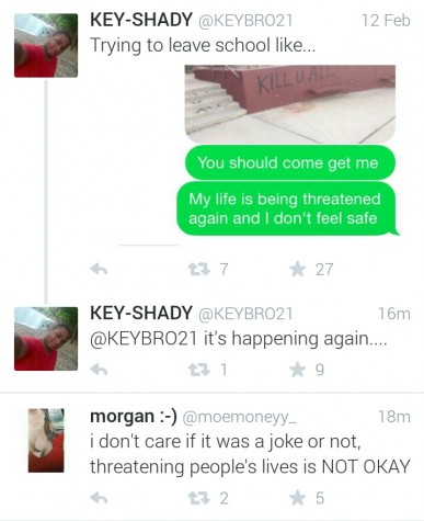 Students react to the threat via Twitter