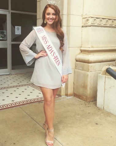 Natalie Jack posing for a picture after winning Miss Ada's Outstanding Teen.