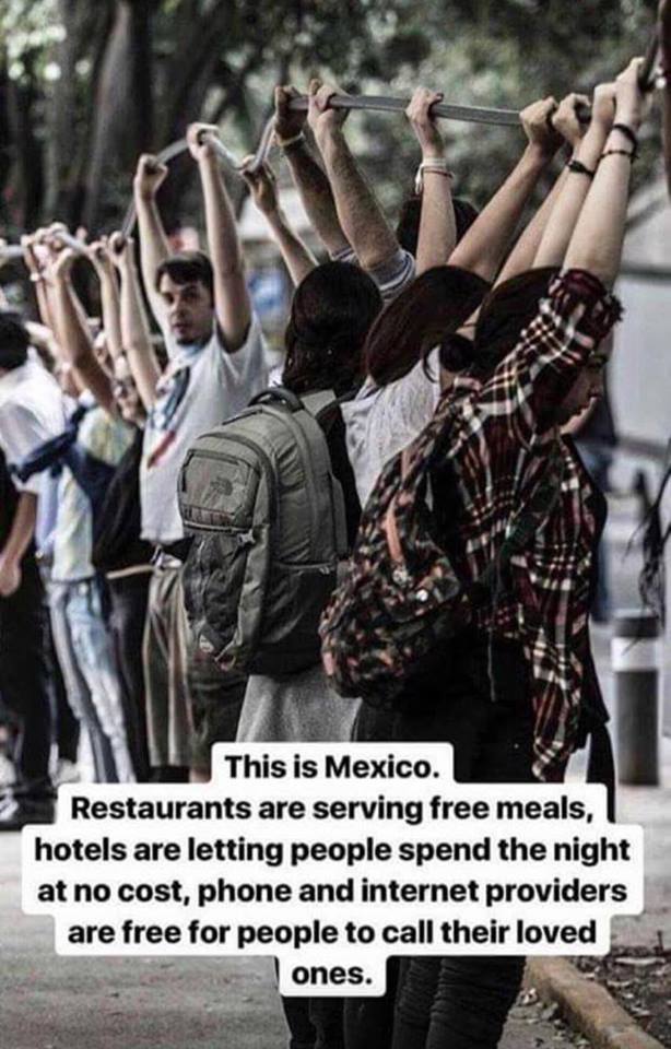 Descriptions of what Mexican citizens are doing to help out the community