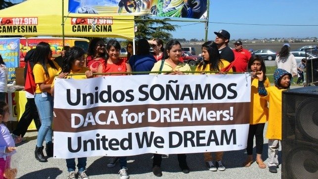 Dreamers protesting their rights to defend DACA. 
